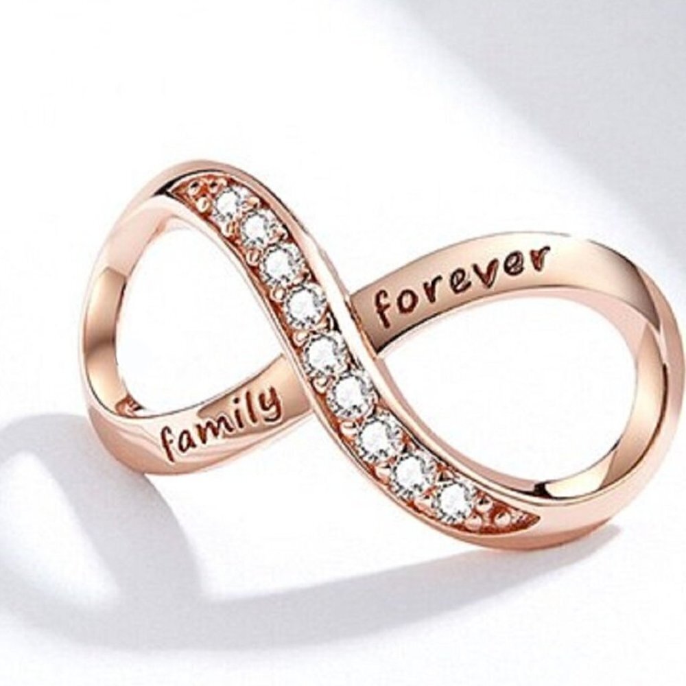 Rose Gold Family Forever Infinity Charm